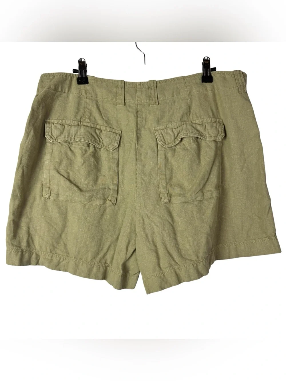 J. Crew Seaside Cargo Brown Green Utility Linen Blend Shorts 14
